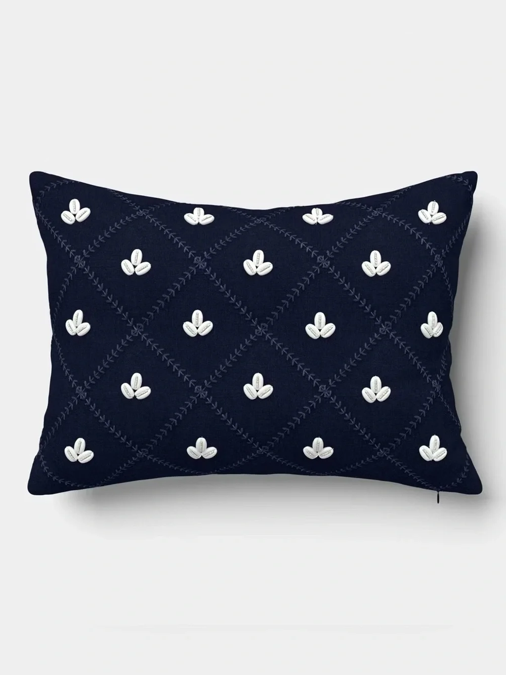 Embellished Shell Navy Lumbar Pillow - Threshold designed with Studio McGee